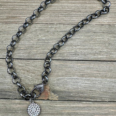 Glam Slam Gunmetal Choker Necklace