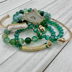 Green Goddess Bracelet Stack