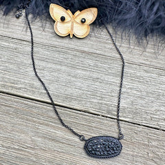 Mystic Druzy Noir Chain Necklace Set