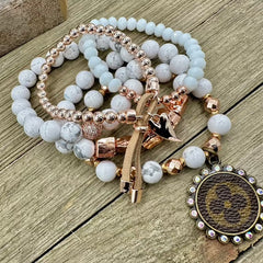 Boho Blush Luxe Designer Bracelet Stack