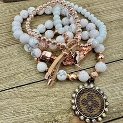 Boho Blush Luxe Designer Bracelet Stack