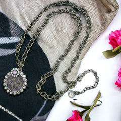 Antiqued Bronze Glam Luxe Designer Necklace