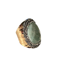 Minty Natural Stone Cuff Ring