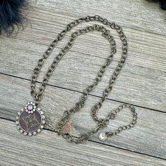 Antiqued Bronze Glam Luxe Designer Necklace