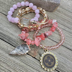 Blush Brilliance Luxe Designer Bracelet Stack