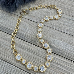 Allura Golden Crystal Toggle Necklace