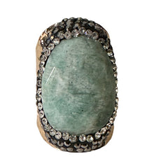 Minty Natural Stone Cuff Ring