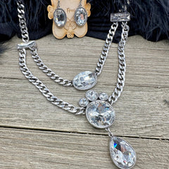 Victoria Crystal Layered Necklace Set