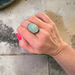 Minty Natural Stone Cuff Ring