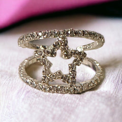 Bright Star Crystal Cuff Ring