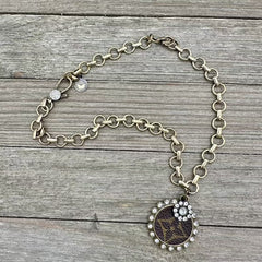 Antique Gold Whisper Crystal Luxe Designer Necklace