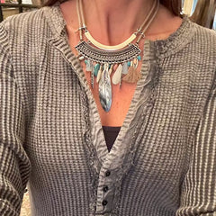 Boho Feather Dreams Statement Necklace