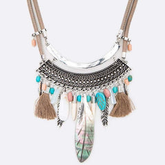 Boho Feather Dreams Statement Necklace